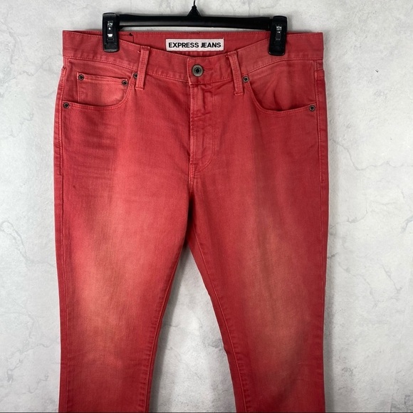 [Express] Men's Coral Skinny Jeans - Picture 2 of 4